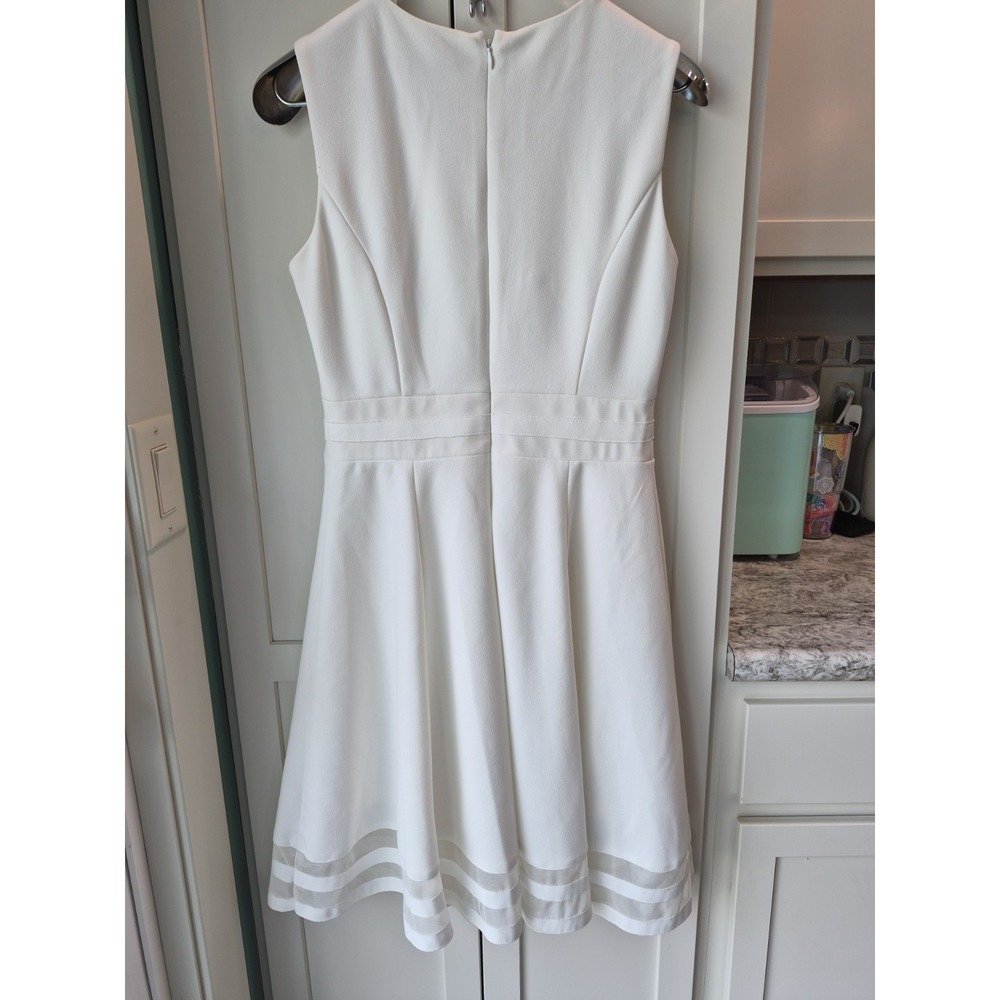 Calvin Klein Women's White Sleeveless A Line Dress Size 6 - Picture 6 of 7